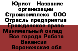 Юрист › Название организации ­ Стройкомплекс, ООО › Отрасль предприятия ­ Гражданское право › Минимальный оклад ­ 1 - Все города Работа » Вакансии   . Воронежская обл.,Воронеж г.